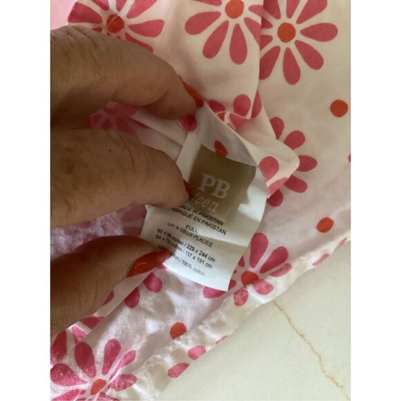 2 Pottery Barn Teen Full Flats Organic Sheets Polka Dot Daisy Mix and Match - Picture 4 of 7